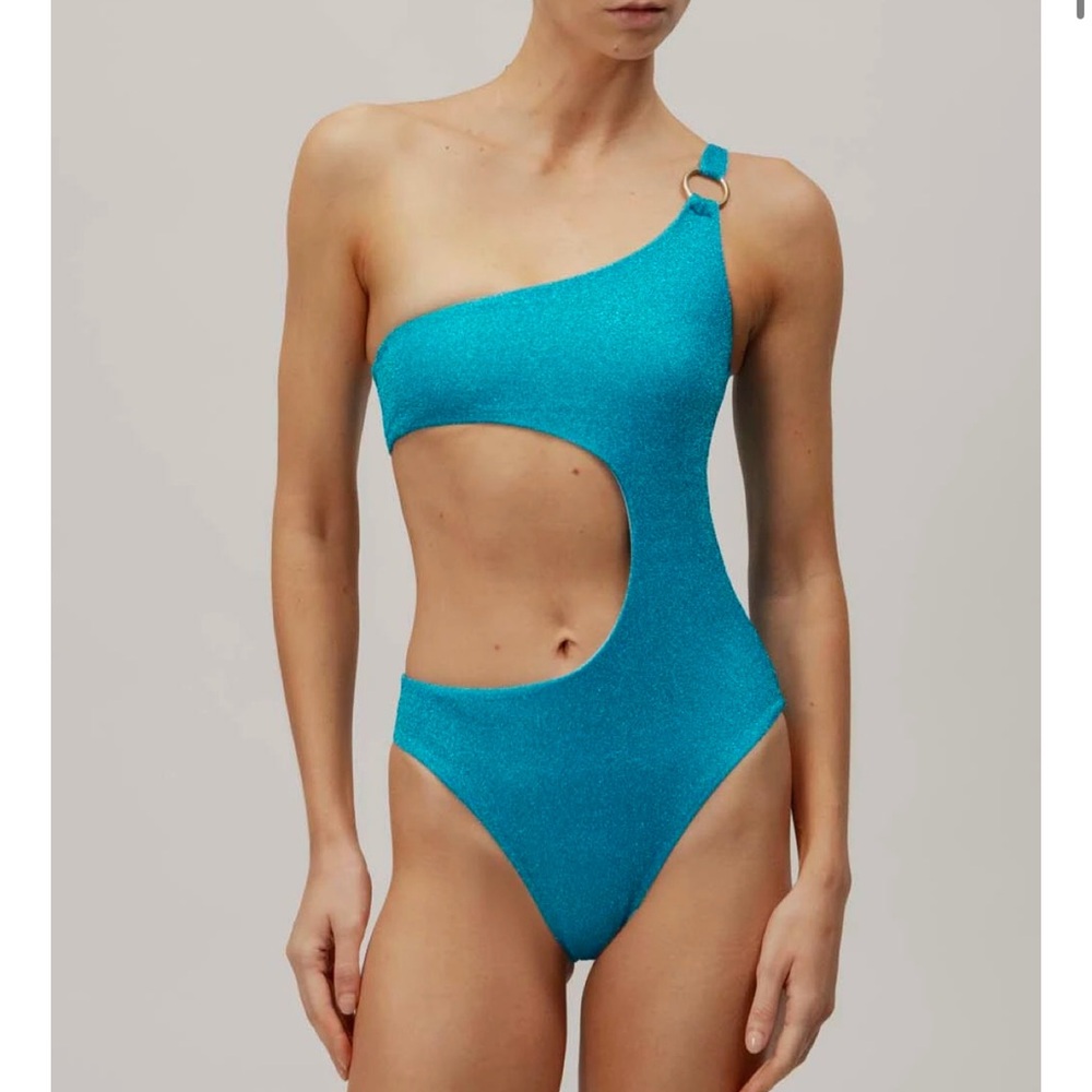 Baobab Collection One-Shoulder Turquoise Swimsuit
